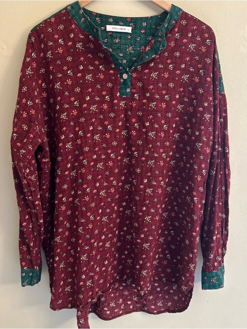 Cellabie Womens Top Shirt Size XL Prarie Cottagecore Farmhouse Lagenlook